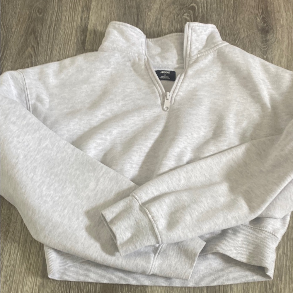 Ardene Gray Zip Up Sweater Classic Knit